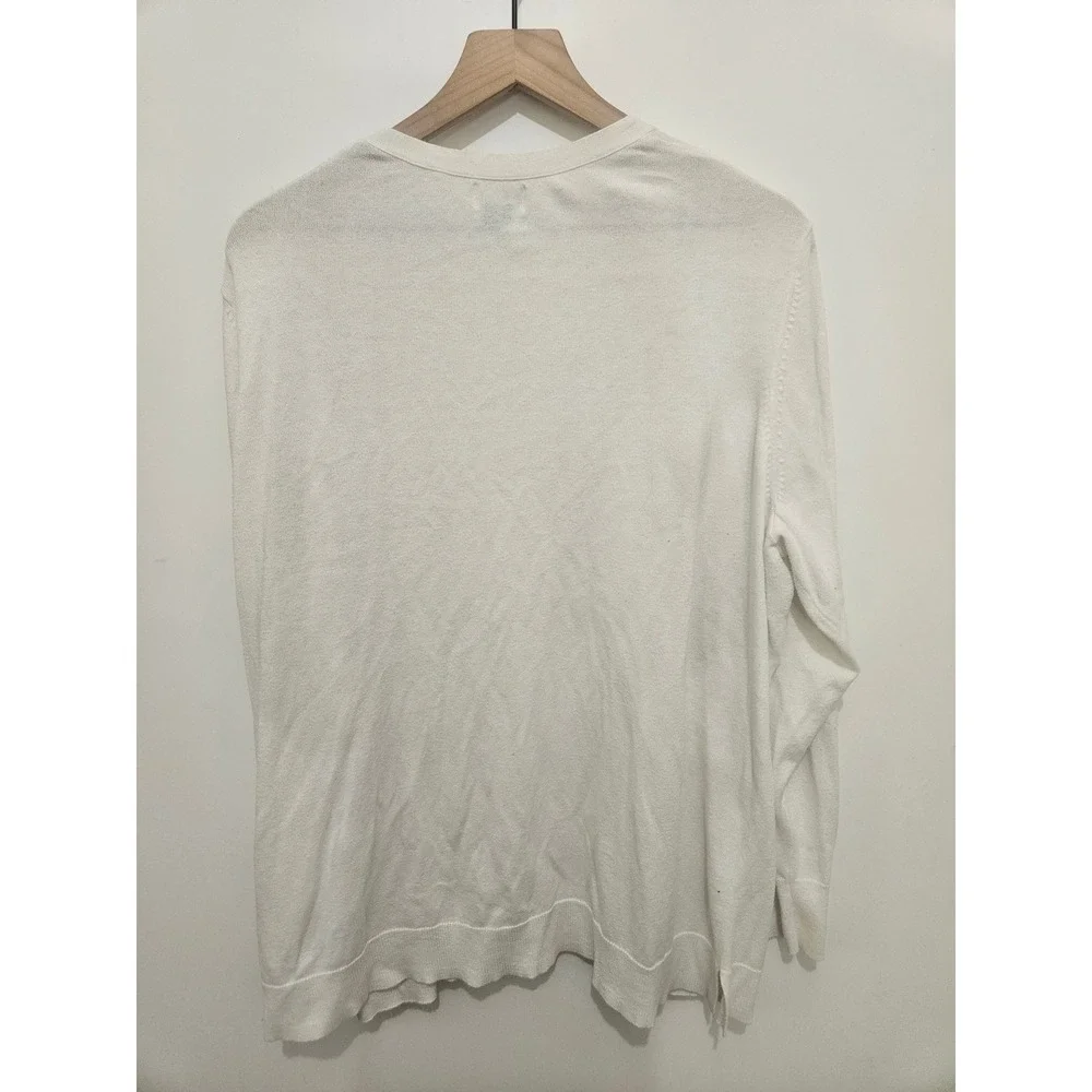 Old Navy White Open Front Cardigan Sweater Womens 2X Plus Cotton Blend Long Slee - Picture 7 of 7